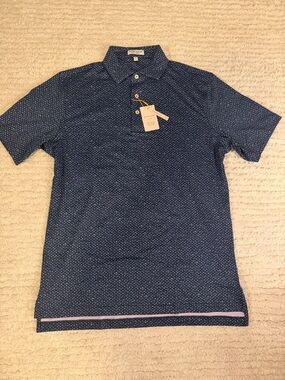 Brand new Unwore Peter Millar Navy Microdot Polo Shirt